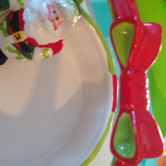 SANTA CANDY DISH FITZ & FLOYD CERAMIC 5 X 5 INCHES - Picture 10 of 10
